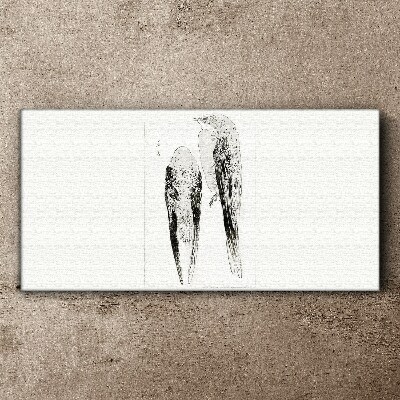 Tableau toile imprimée Deux oiseaux sur fond blanc