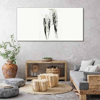 Tableau toile imprimée Deux oiseaux sur fond blanc
