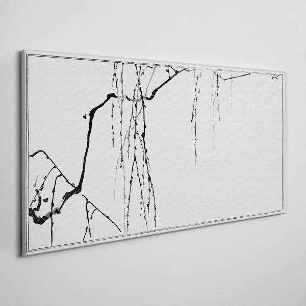 Tableau sur toile Branches délicates aux tons monochromes