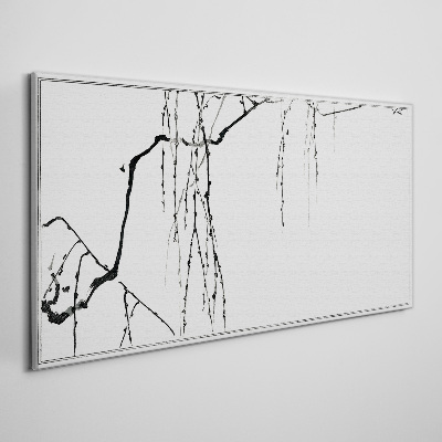 Tableau sur toile Branches délicates aux tons monochromes