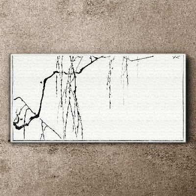 Tableau sur toile Branches délicates aux tons monochromes