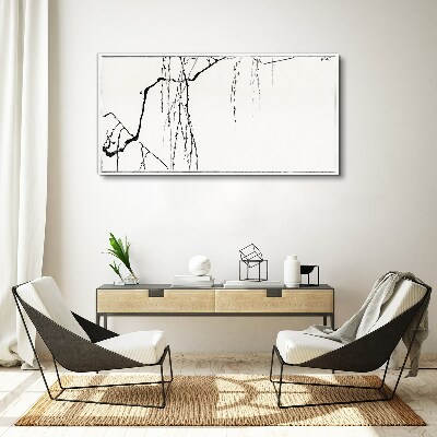 Tableau sur toile Branches délicates aux tons monochromes