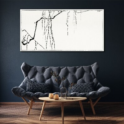 Tableau sur toile Branches délicates aux tons monochromes