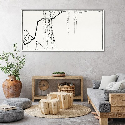 Tableau sur toile Branches délicates aux tons monochromes