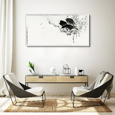 Tableau imprimé sur toile Oiseaux noirs sur une branche
