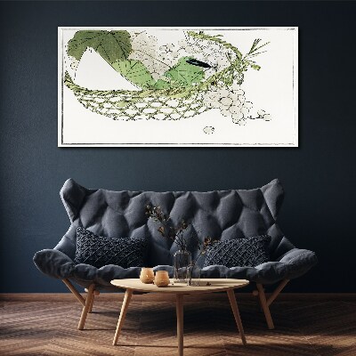 Tableau toile imprimée Corbeille de fruits verts