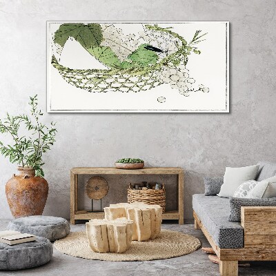 Tableau toile imprimée Corbeille de fruits verts