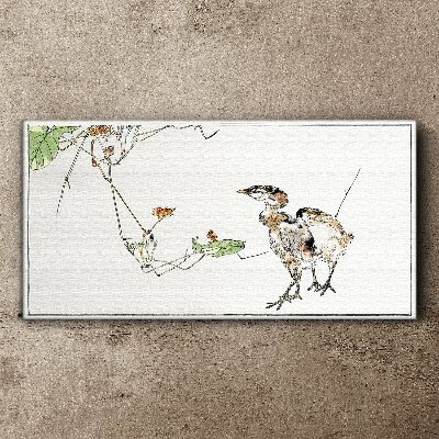 Tableau sur toile Oiseaux parmi la végétation