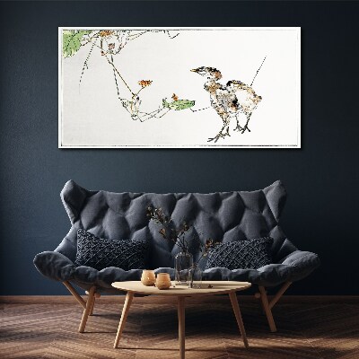 Tableau sur toile Oiseaux parmi la végétation