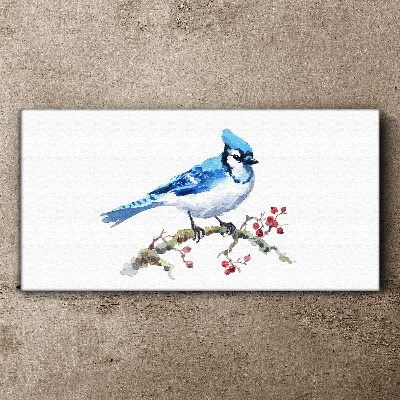 Tableau imprimé sur toile Merle bleu sur une branche