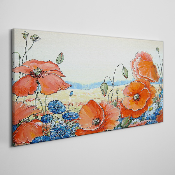Tableau sur toile Un paysage floral aux couleurs pastel