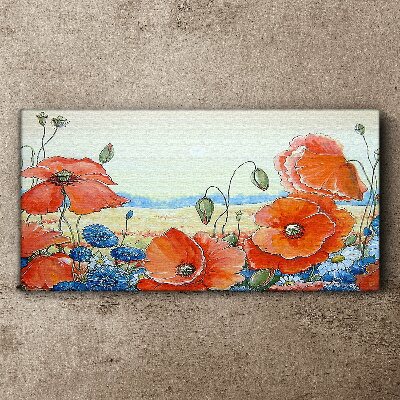 Tableau sur toile Un paysage floral aux couleurs pastel