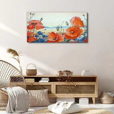 Tableau sur toile Un paysage floral aux couleurs pastel