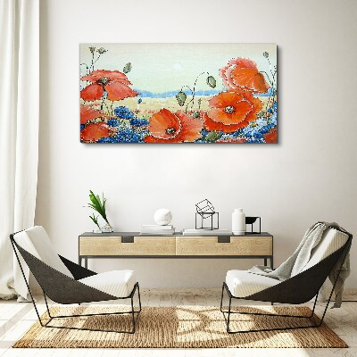 Tableau sur toile Un paysage floral aux couleurs pastel