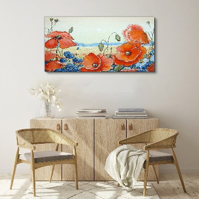 Tableau sur toile Un paysage floral aux couleurs pastel