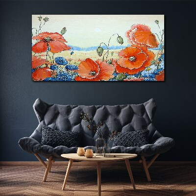 Tableau sur toile Un paysage floral aux couleurs pastel