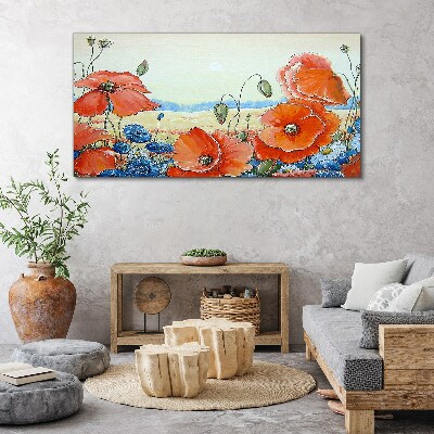 Tableau sur toile Un paysage floral aux couleurs pastel