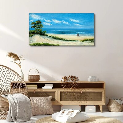 Tableau imprimé sur toile Une promenade romantique au bord de la mer