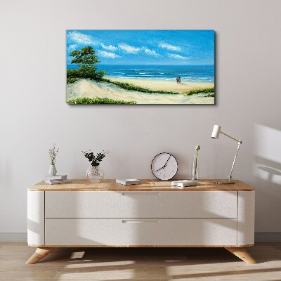 Tableau imprimé sur toile Une promenade romantique au bord de la mer