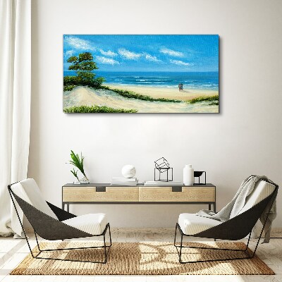 Tableau imprimé sur toile Une promenade romantique au bord de la mer