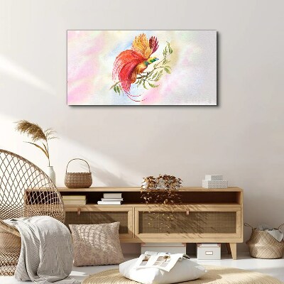 Tableau imprimé sur toile Un oiseau coloré sur une branche