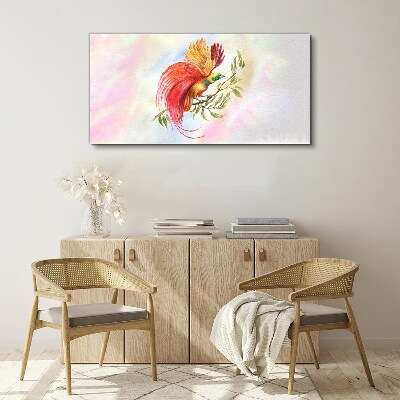 Tableau imprimé sur toile Un oiseau coloré sur une branche
