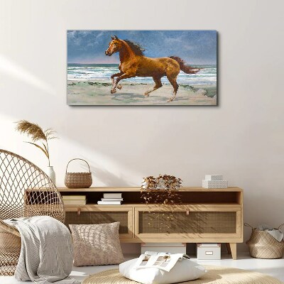 Tableau sur toile Cheval au galop par un artiste inconnu