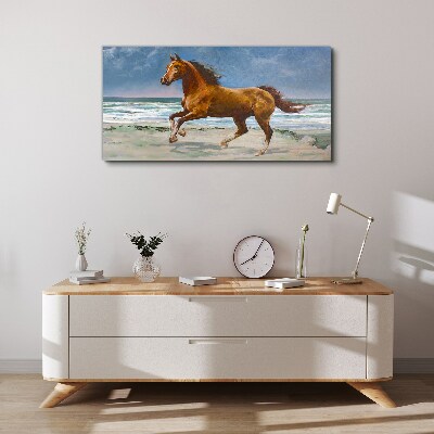 Tableau sur toile Cheval au galop par un artiste inconnu