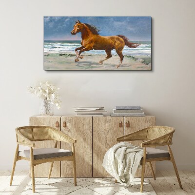 Tableau sur toile Cheval au galop par un artiste inconnu