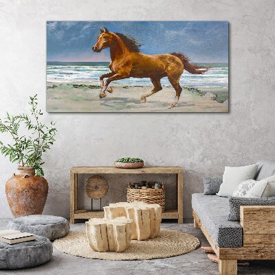 Tableau sur toile Cheval au galop par un artiste inconnu