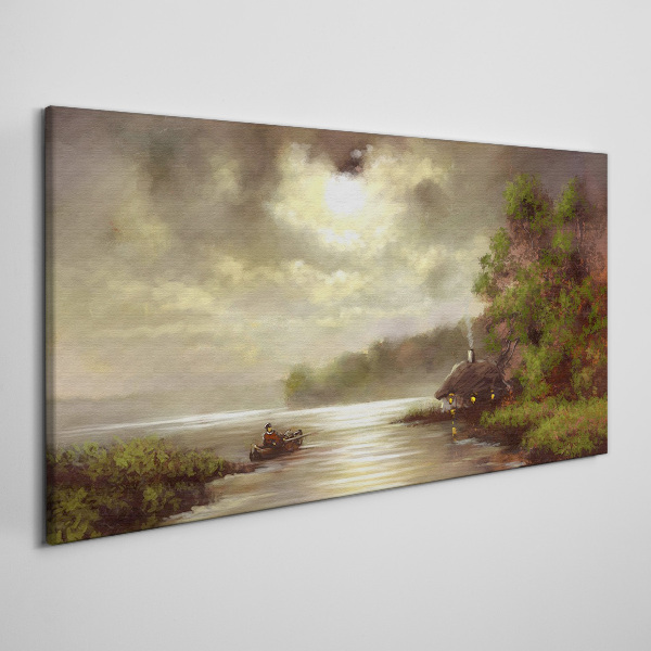 Tableau imprimé sur toile Un paysage paisible au bord de l'eau