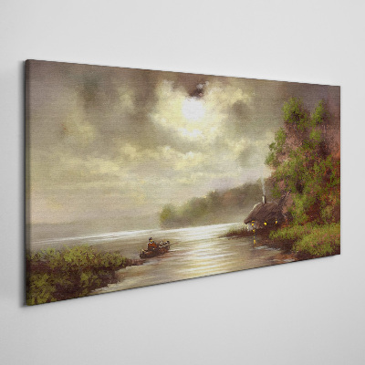 Tableau imprimé sur toile Un paysage paisible au bord de l'eau