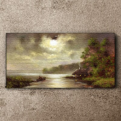 Tableau imprimé sur toile Un paysage paisible au bord de l'eau