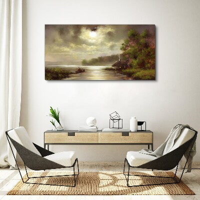Tableau imprimé sur toile Un paysage paisible au bord de l'eau