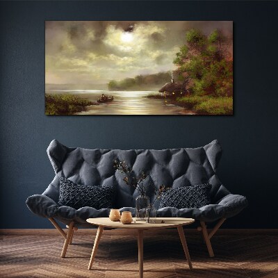 Tableau imprimé sur toile Un paysage paisible au bord de l'eau