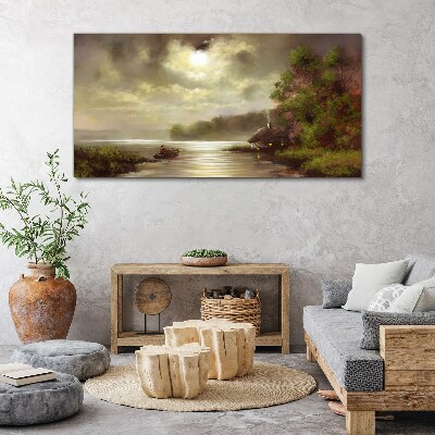 Tableau imprimé sur toile Un paysage paisible au bord de l'eau