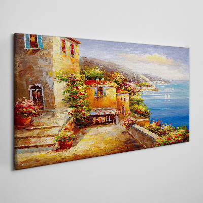 Tableau imprimé sur toile Un village balnéaire au soleil