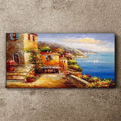 Tableau imprimé sur toile Un village balnéaire au soleil