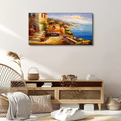 Tableau imprimé sur toile Un village balnéaire au soleil