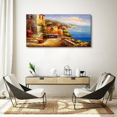 Tableau imprimé sur toile Un village balnéaire au soleil