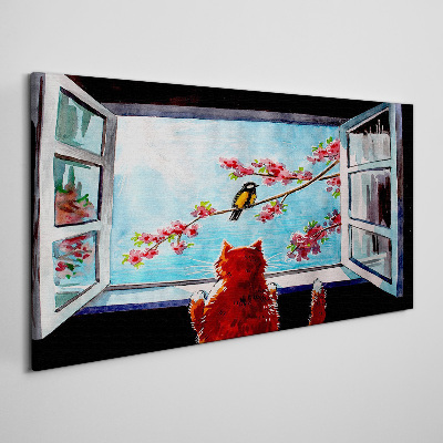 Tableau toile imprimée Une fenêtre sur le monde des couleurs printanières