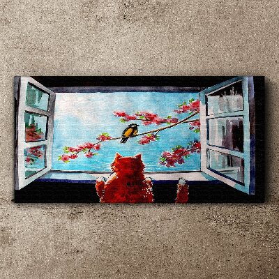 Tableau toile imprimée Une fenêtre sur le monde des couleurs printanières