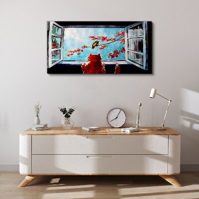 Tableau toile imprimée Une fenêtre sur le monde des couleurs printanières