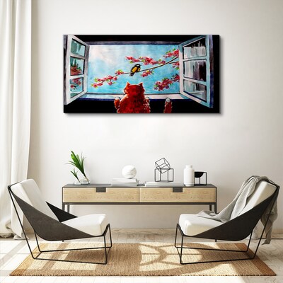 Tableau toile imprimée Une fenêtre sur le monde des couleurs printanières