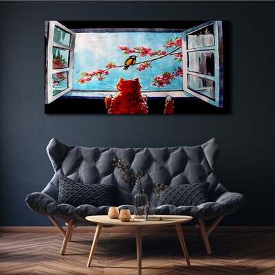 Tableau toile imprimée Une fenêtre sur le monde des couleurs printanières