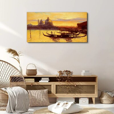 Tableau sur toile Les eaux dorées de Venise