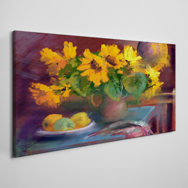 Tableau toile imprimée Tournesols dans un vase