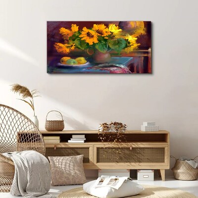Tableau toile imprimée Tournesols dans un vase