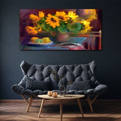 Tableau toile imprimée Tournesols dans un vase