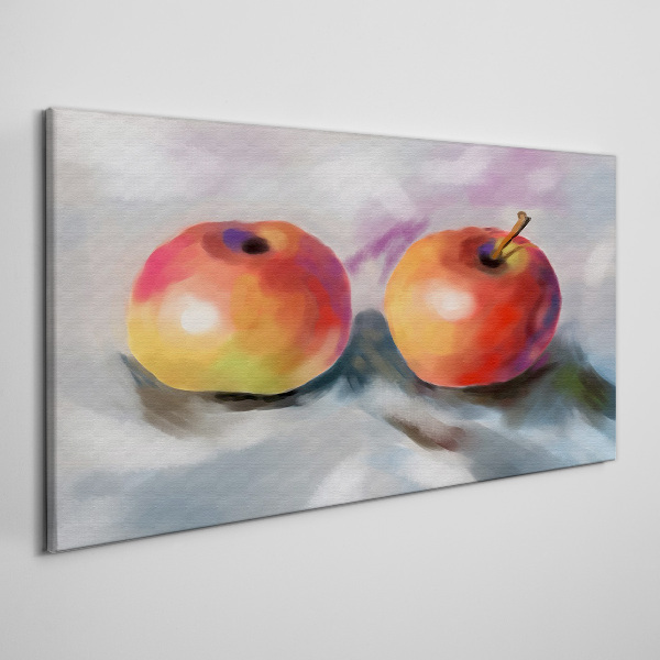 Tableau imprimé sur toile Pommes juteuses sur fond pastel